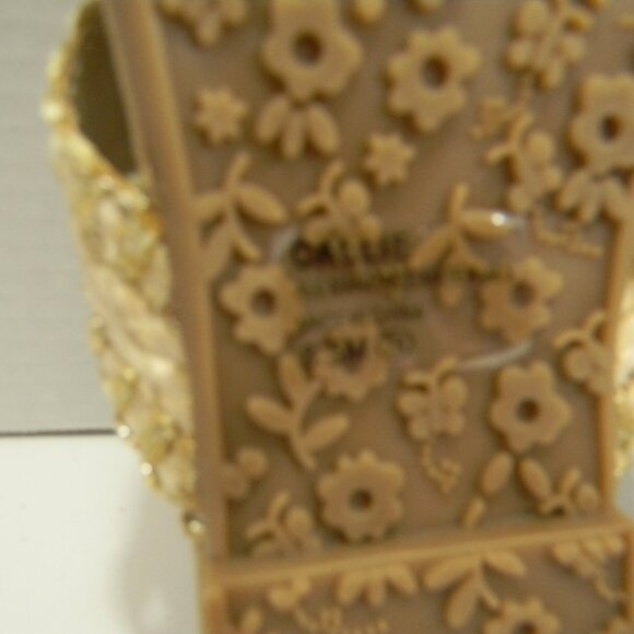 Jellypop Callie Flip Flops Flamingo Palm Tree Rafia Neutral NWOT - Picture 5 of 5